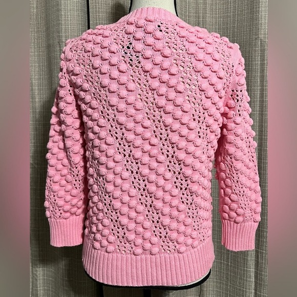 FORTE CASHMERE size medium pink bubble sweater 3/4 sleeves wear tank under NWT - Picture 3 of 9